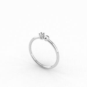 Anello bing bianco zircone bianco